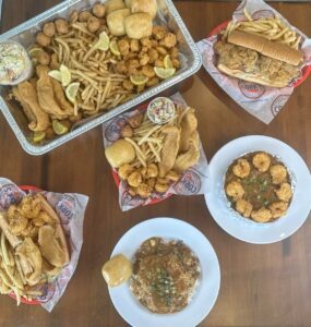 Corks Cajun Fried Fish and Shrimp 7447All Plates from Above 2